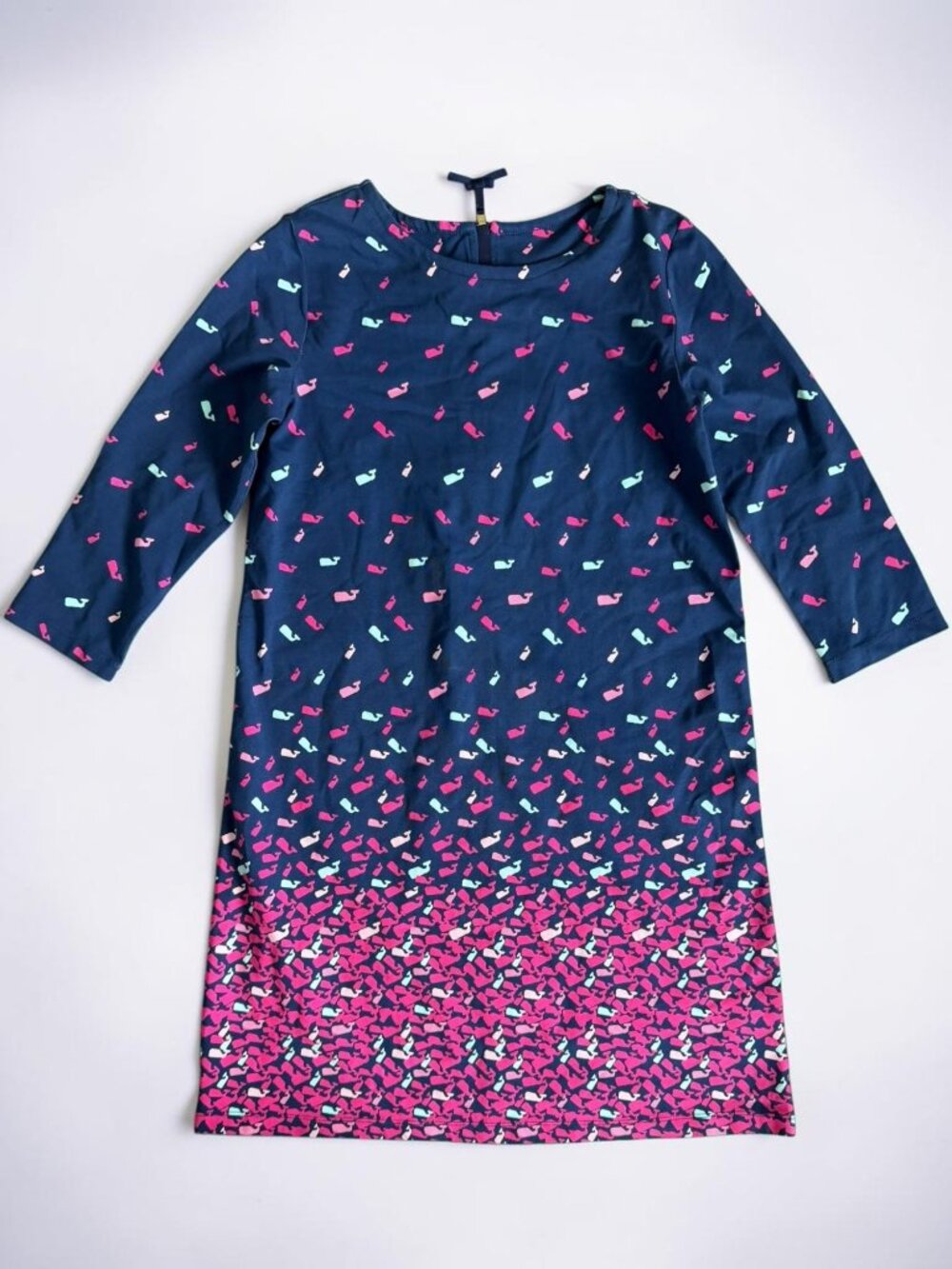 VINEYARD VINES Girls Ombré whale Print Dress Size Large (14)